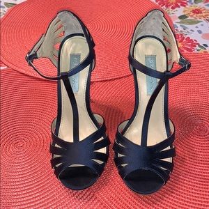 Betsey Johnson Blue - satin t-strap sandal